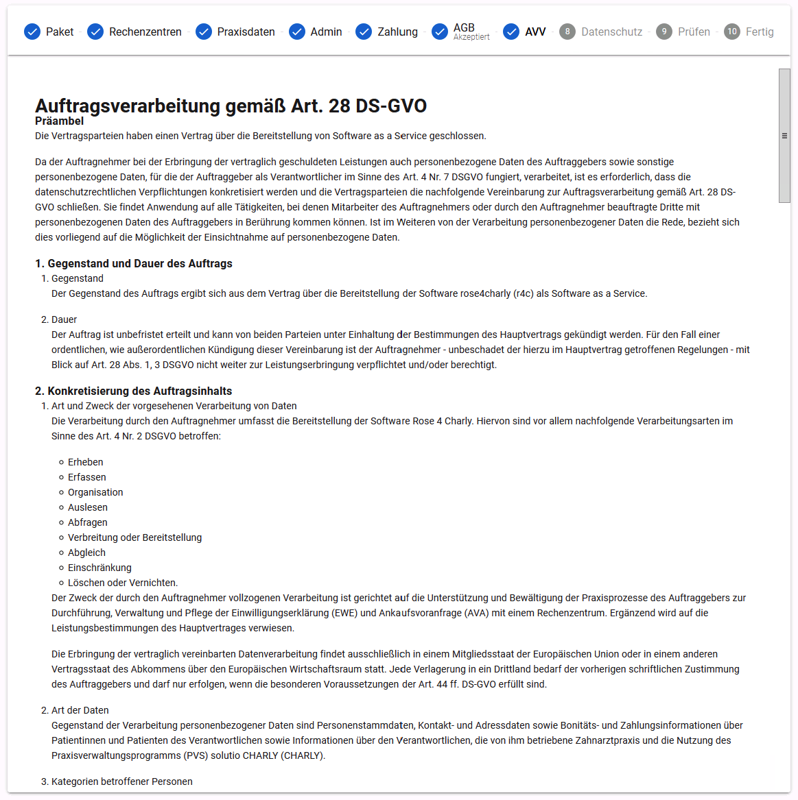 Registrierung: AVV